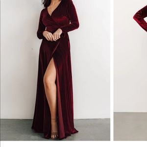 Baltic Born Esmeralda velvet wrap maxi dress